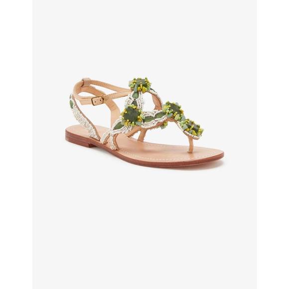 NEW MALIPARMI capri sandal in green/beige